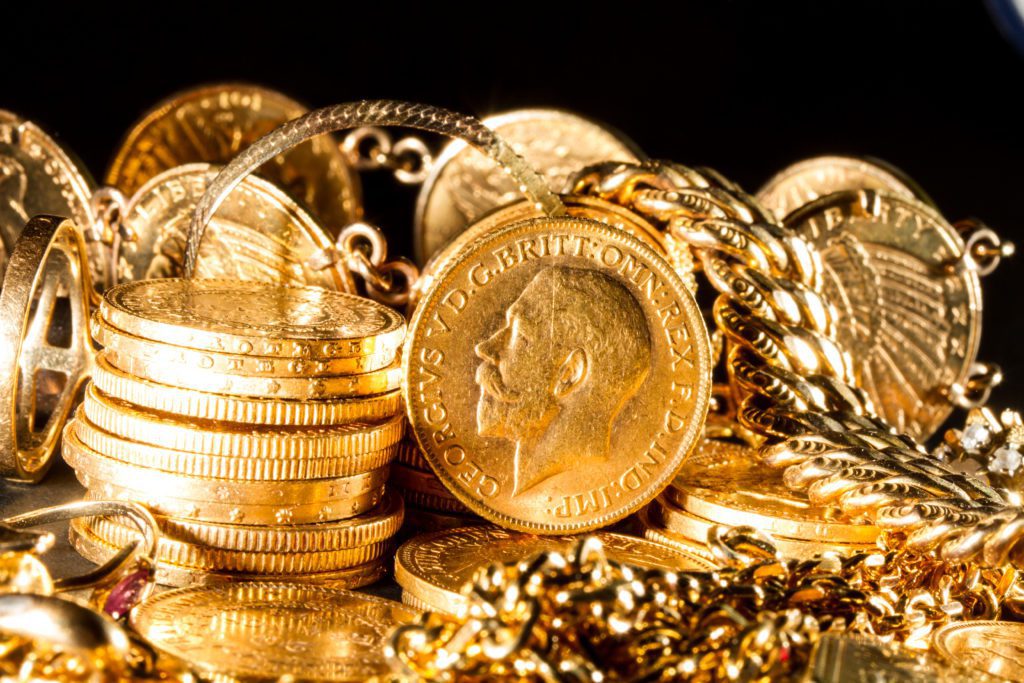 Jewels and gold coins