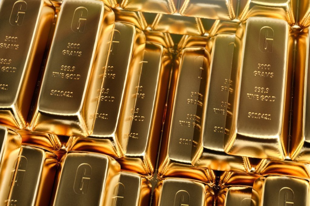 Gold Bullion Stacked On Each Other